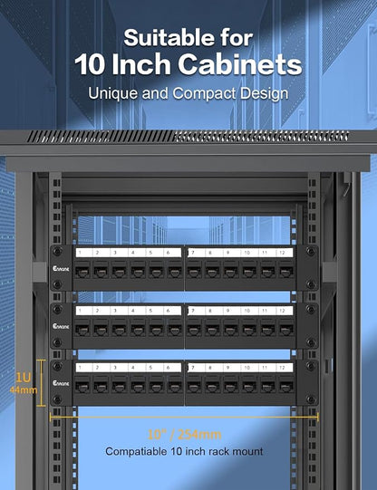 1U 12 Port Patch Panel Cat6 Keystone Patch Panel RJ45 UTP - Image 6