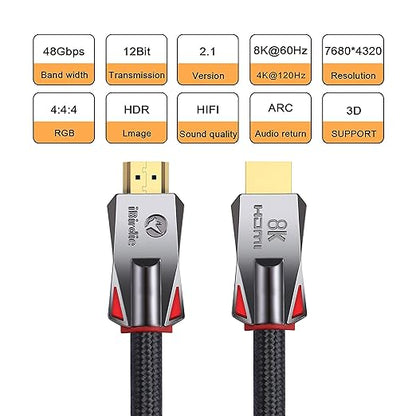 iBirdie 8K Fiber Optic HDMI Cable 75 Feet 23 Meter, Active Unidirectional Cord - Image 4