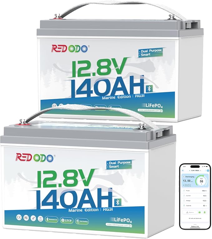 Redodo 12V 140Ah Dual Purpose Lithium Marine Battery, 1000CCA Group 31 by PrimeDayRedodoSaveup55