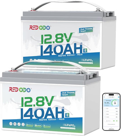 Redodo 12V 140Ah Dual Purpose Lithium Marine Battery, 1000CCA Group 31 by PrimeDayRedodoSaveup55