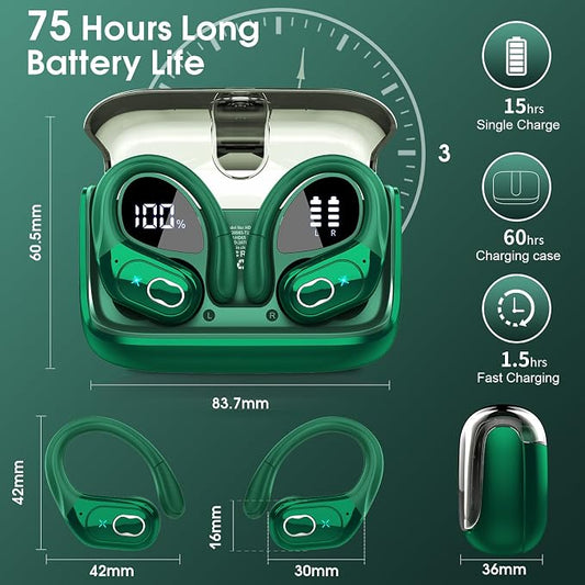 Wireless Earbuds 75hrs Bluetooth 5.4 Headphone Sport, 2025 Bluetooth Earbuds - Image 2