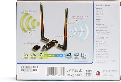 ALFA Network AWUS036ACM Long-Range Wide-Coverage Dual-Band AC1200 USB Wireless - Image 4