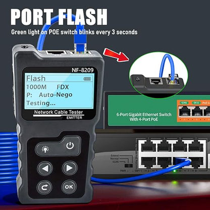 NF-8209 Network Cable Tester for POE Test/CAT5e/CAT6/CAT6a LAN Ethernet Wire - Image 5