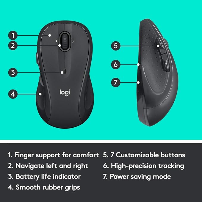 Logitech M510 Wireless Mouse, Mouse - Image 5
