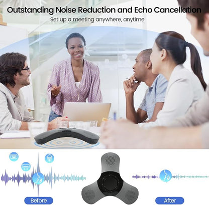 Conference Speaker with Microphone 360°Voice Pickup USB-C Speakerphone Home - Image 3