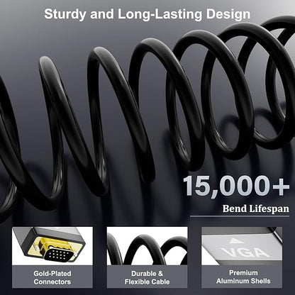 HDMI to VGA Cable 4 FT, Uni-Directional HDMI to VGA Cable, Aluminum Shells - Image 2