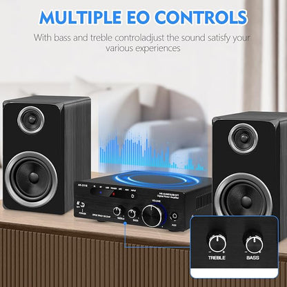 Amplifier Home Audio, Stereo Receiver Bluetooth 5.0 Power amp 100W x2 Wireless - Image 5