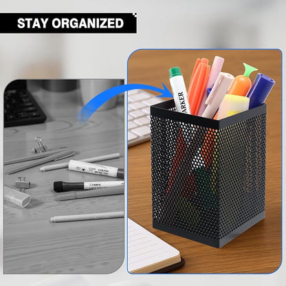 Comix Mesh Pen Holder Desk, Wire Pencil Holder - Image 6