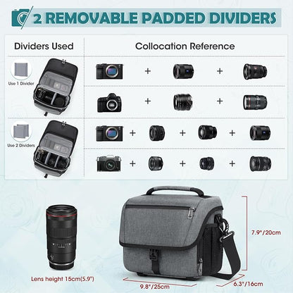 RAINSMORE Camera Bag, DSLR/SLR/Mirrorless Camera Case - Image 3