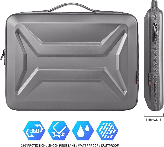 DOMISO 17 Inch Laptop Case Rugged Sleeve Waterproof Hard Shell Protective Cover - Image 3