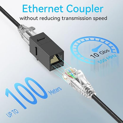 CAT6 RJ45 Keystone Coupler, Cat6 Keystone Jack Female to Female, Cat 6 Inline - Image 2