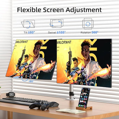 Suptek Dual Monitor Desk Mount, Adjustable Dual Monitor Arm - Image 7