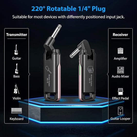 LEKATO Wireless Guitar System UHF Wireless Guitar Transmitter Receiver - Image 2