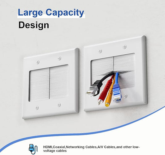 iwillink 2 Gang Brush Wall Plate - Image 2