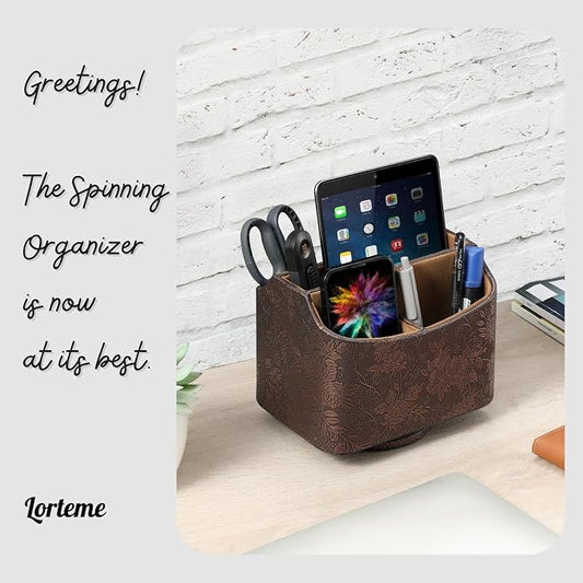 Remote Control Holder, Spinning Desk Organizer, Nightstand Bedside Caddy - Image 2