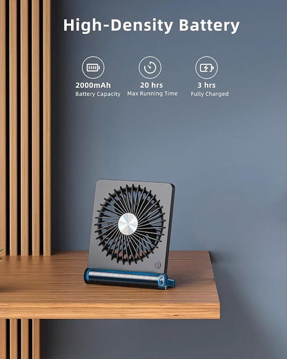 Koonie Portable Desk Fan, 3.5-20hrs Battery Operated Small USB Fan - Image 4