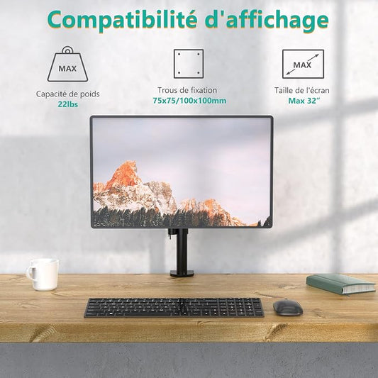 WALI Single Monitor Mount, Single Monitor Arm Desk Mount, Desk Monitors Stand - Image 2