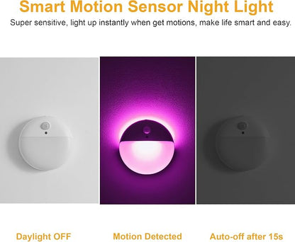 YUNLEX 2 Pack Purple Battery Night Light, Motion Activated Night Light - Image 3
