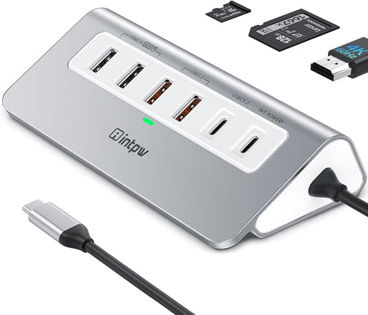 USB C Hub 10Gbps, 9-in-1 USB 3.2 Hub by intpw