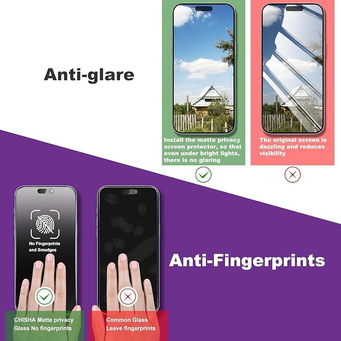 Matte Privacy Screen Protector for iPhone Air 6.5-Inch, Auto Dust Removal - Image 7