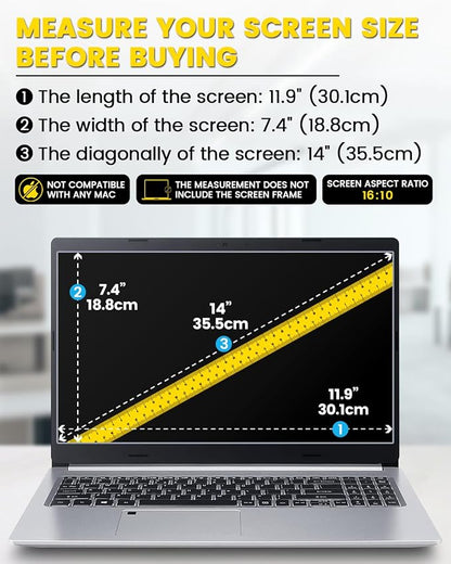 F FORITO 14 Inch 16:10 Laptop Privacy Screen Protector, 360° Anti Peeping and - Image 7