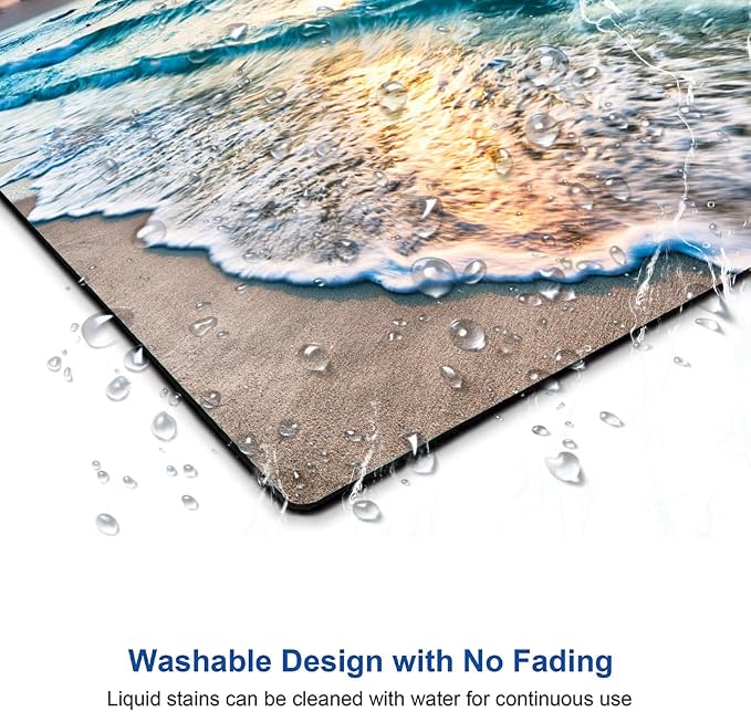 Beach Sunset Washable Square Waterproof Cute Gaming Office Laptop Mousepad - Image 5