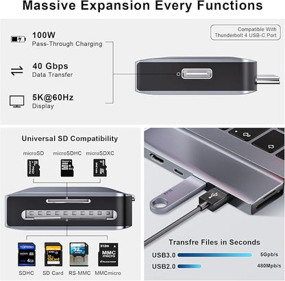 USB C Hub, USB C Adapter, 7 in 2 USB-C Hub - Image 3