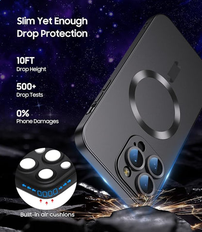 Magnetic for iPhone 14 Pro Max Case Slim Soft TPU Bumper Shockproof Metallic - Image 4