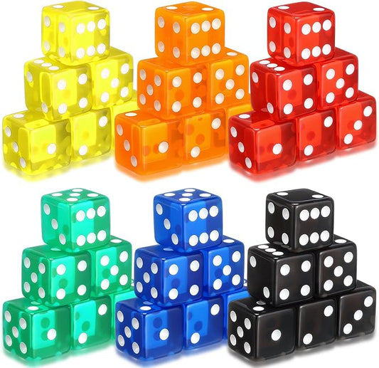 36 Piece 19 mm Casino Style Craps Dice Sets Acrylic and Translucent D6 Dice by Seenelling