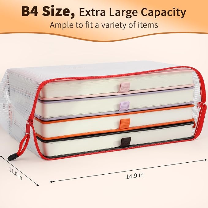 Umriox Zipper Mesh Document Pouch, Waterproof Zipper Pouches - Image 2