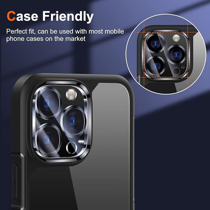 UniqueMe Compatible with iPhone 12 Pro Max 6.7" Camera Lens Protector Tempered - Image 3