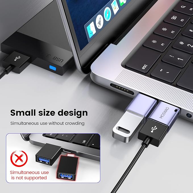 MOSWAG 2 Pack USB C to USB Female Adapter, USB 3.0 to Thunderbolt 3 OTG Adapter - Image 5