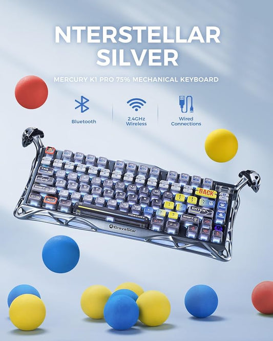 GravaStar Mercury K1 Pro Wireless Mechanical Gaming Keyboard, 75% Layout RGB - Image 2