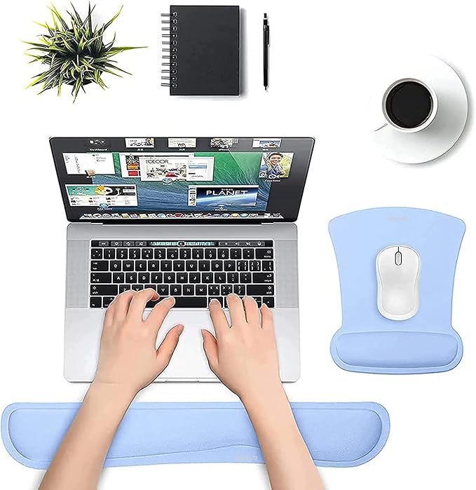 MOSISO Wrist Rest Support for Mouse Pad & Keyboard Set, Ergonomic Mousepad - Image 2