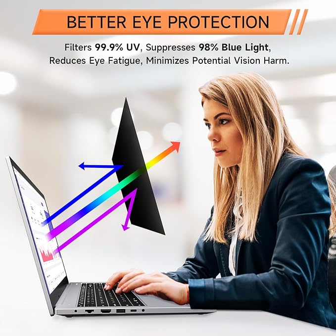 Nano Laptop Privacy Screen 15.6 Inch 16:9, No Glue Computer Monitor Privacy - Image 4