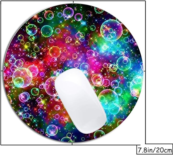 Colorful Bubbles Mouse Pad Round Non-Slip Rubber Mousepad Laptop Office - Image 2