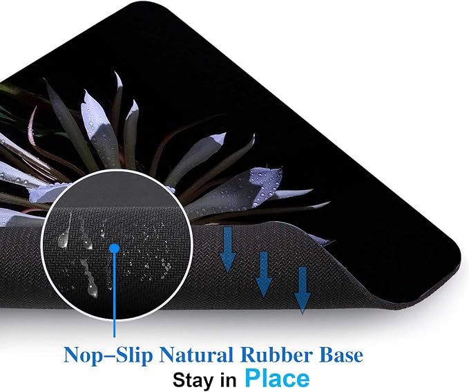 Night Blooming Flower Mouse Pad, Flawless White Flowers Mousepad - Image 3