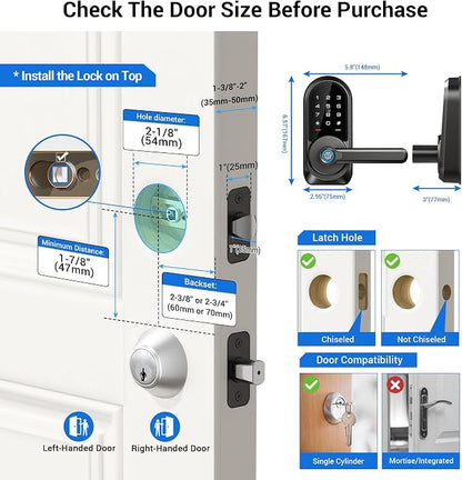 Veise RZ09 Smart Lock, 7-in-1 Keyless Entry - Image 6