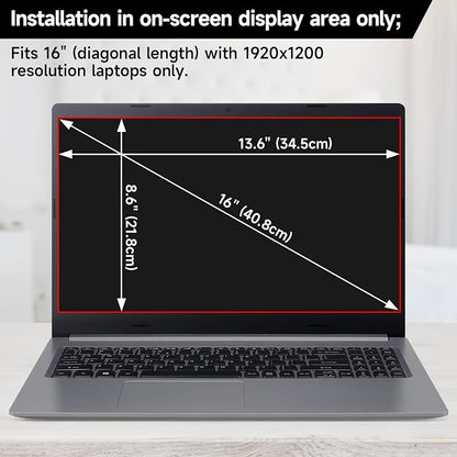 16 Inch 16:10 Laptop Privacy Screen Filter, Anti Blue Light Glare & Anti - Image 6