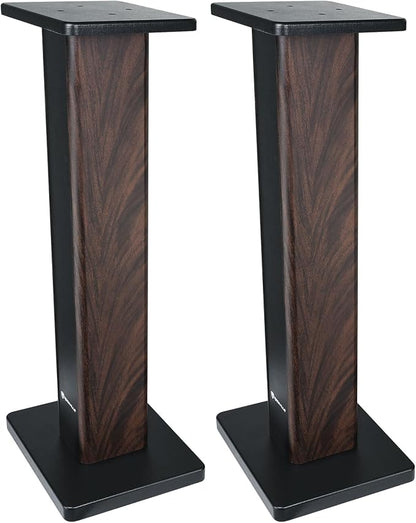 Rockville Pair RHT28D 28" Bookshelf Speaker Stands, Dark Wood Grain, 60 lbs - Image 4