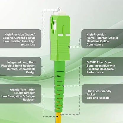 SCAPC to SCAPC Single Mode Fiber Optic Patch Cable – Simplex LSZH Jacket - Image 2
