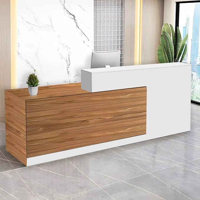 Reception Desk with Counter Modern Checkout Counter with Lockable Drawer by Unknown