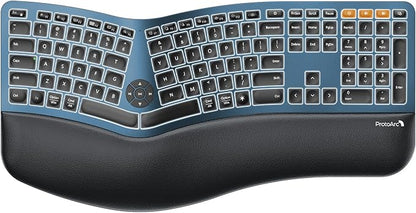 ProtoArc Backlit Bluetooth Ergonomic Keyboard, EK01 Plus Full Size Wireless by ProtoArc