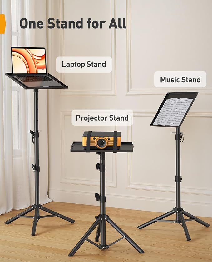 Perlegear Projector Stand Tripod, Portable Tall Projector Stand 90°Tilt - Image 5