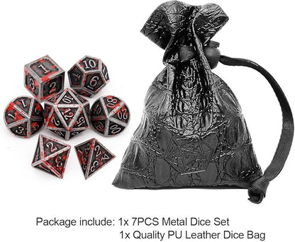 Haxtec Bloodstained Metal DND Dice Set Blood Polyhedral D&D Dice Compatible - Image 2