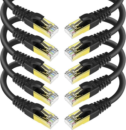 CAT 8 Ethernet Cable Shielded SFTP Internet Network Patch Cord, Heavy Duty High by KASIMO
