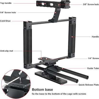 Universal Aluminum Alloy DSLR Mirrorless Camera Camcorder Stabilizer Extension - Image 4