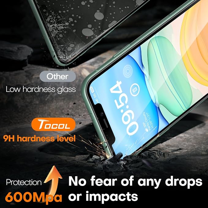 TOCOL for iPhone 11 / iPhone XR Screen Protector 9H Hardness Military Grade - Image 5