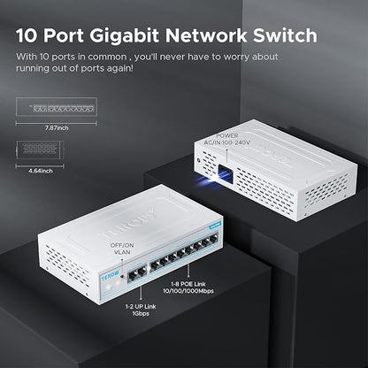 PoE+ Ethernet Switch, IEEE802.3af/at, Desktop/Wall Mount, - Image 4