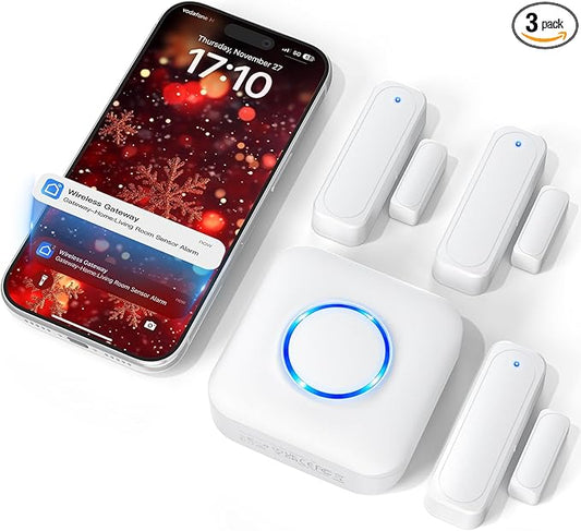 WiFi Door Sensor Chime, Smart Door Open Alert Window Sensor by Satisure